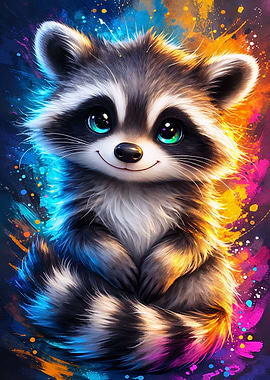 Color Splash Raccoon