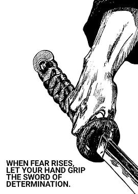 Hand Gripping a Sword of Determination