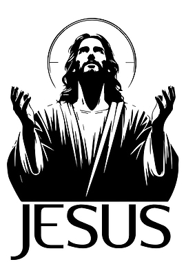 Jesus Christ with Halo and Text