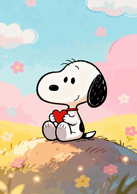Snoopy Holding a Heart