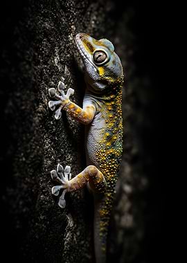 Colorful Gecko on Textured Surface