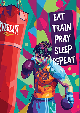 Boxer Training with Motivational Text