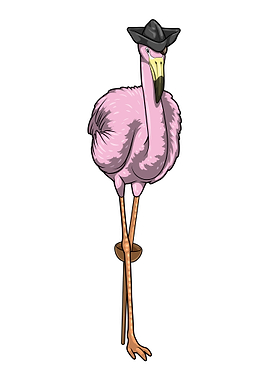 Flamingo Pirate Wooden leg