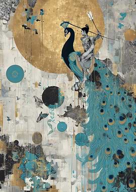 Woman Riding a Peacock