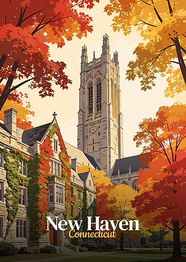 New Haven Connecticut Autumn Scene