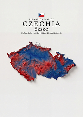Elevation Map of Czechia