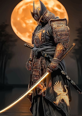 Samurai Warrior with Glowing Katana