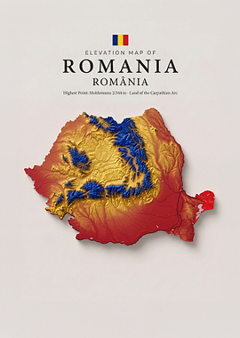 Elevation Map of Romania