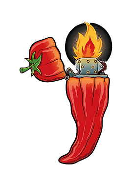 Chili Pepper Lighter with Flame