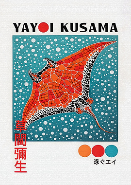 Yayoi Kusama Manta Ray Art