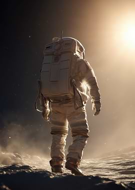 Astronaut on a Desolate Planet