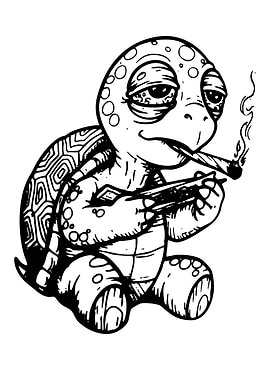 Turtle Smoking a Joint