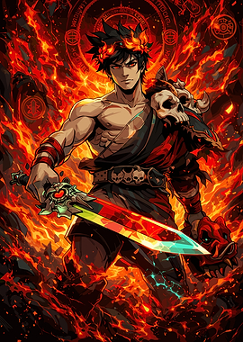 Zagreus with Sword in Flames