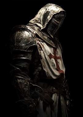 Templar Knight on Black background