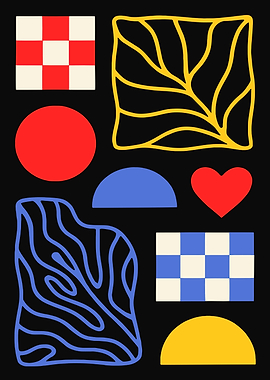 Abstract Geometric Shapes and Organic Forms