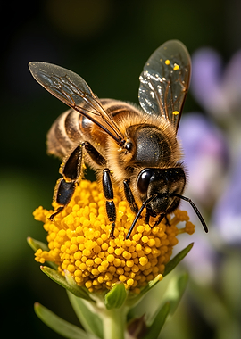 Bee on a yellow flower