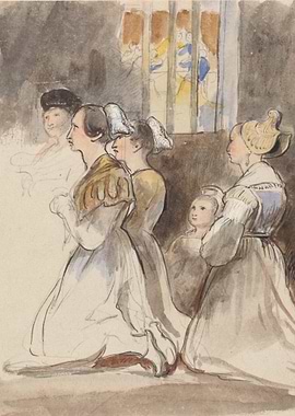 People praying in church