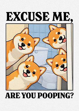 Shiba Inu Dogs Asking 'Are You Pooping?'