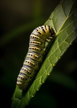 Black Swallowtail Caterpillar on Leaf