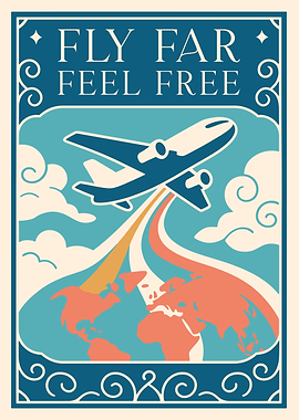 Airplane flying over the Earth