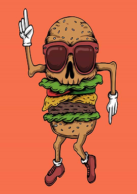 Dancing Skull Burger Character