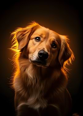 Golden Retriever Dog Portrait
