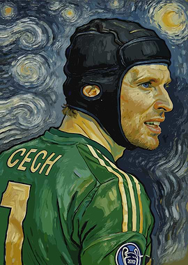 Petr Cech in Starry Night Style