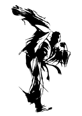 Black Ink Abstract Figure