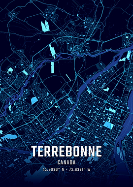 Terrebonne Midnight City Map