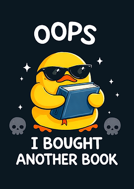 Funny Duck with Sunglasses and Book
