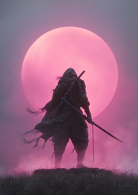 Ninja Warrior Under Pink Sun