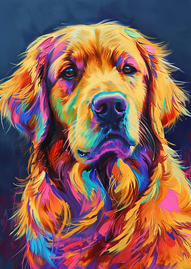 Vibrant Golden Retriever Portrait