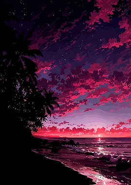 Tropical Sunset Beach