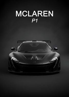 black McLaren P1 Sports Car face poster