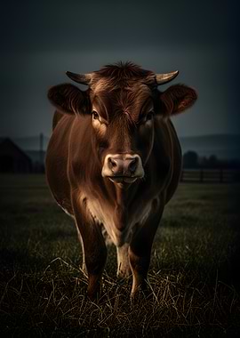 Brown Cow in a Field