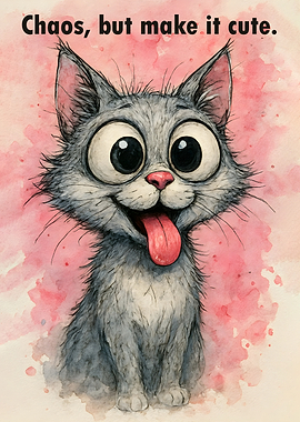 Chaos but make it cute cat