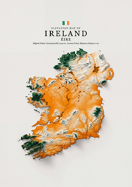 Elevation Map of Ireland
