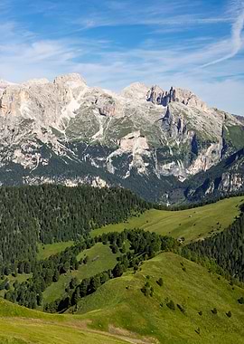 Majestic Mountain Landscape with Green Valleys
