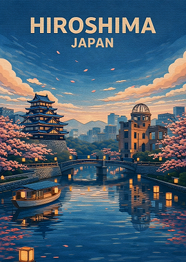 Hiroshima Castle and Atomic Bomb Dome