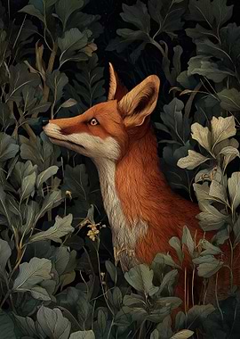 Fox in a Lush Forest