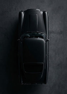 Classic Black Car Top View