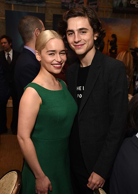 Emilia Clarke and Timothée Chalamet
