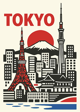 Tokyo Skyline with Mount Fuji