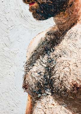 Textured Bearded Man Impasto Painting