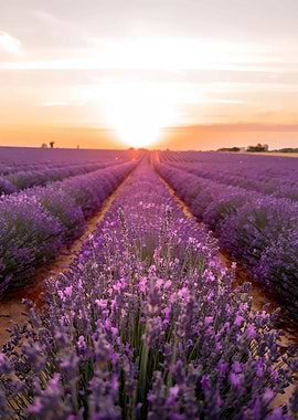 Lavender Field at Sunset
