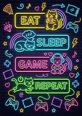 Neon Cats Gamer