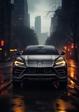 Lamborghini Urus in the city