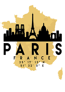 Paris Skyline Map