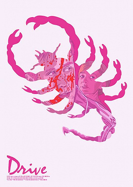 Drive Movie Poster with Scorpion Motif