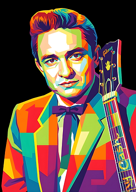 Johnny Cash Pop Art Portrait